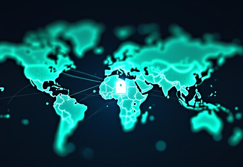 Digital security and global logistics visualization